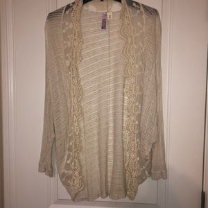 Long Sleeve Open Front Sheer Top